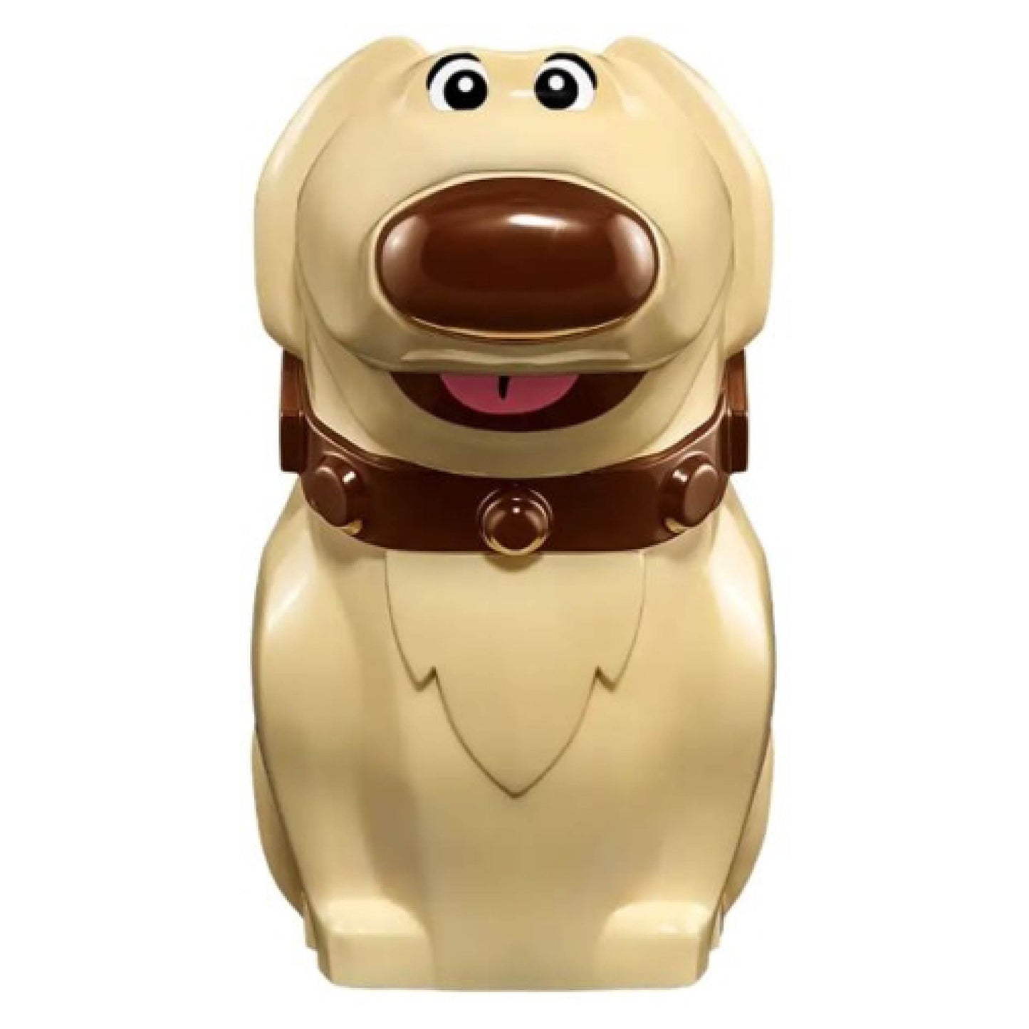 Tan Dog, Golden Retriever Dug with Molded Dark Brown Collar and Nose and Printed Eyes and Mouth Pattern