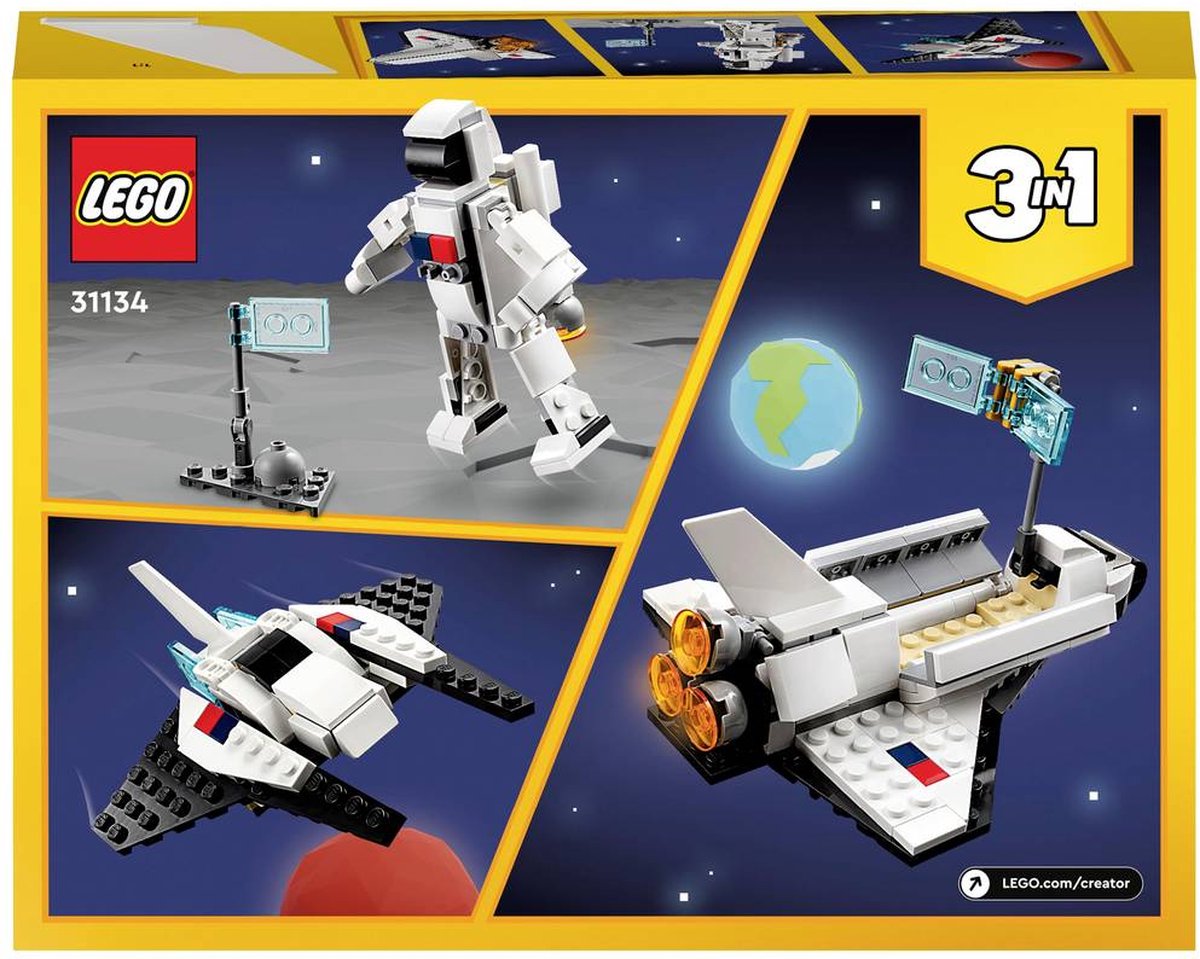 LEGO Creator 3in1 Space Shuttle Ruimteschip Set - 31134
