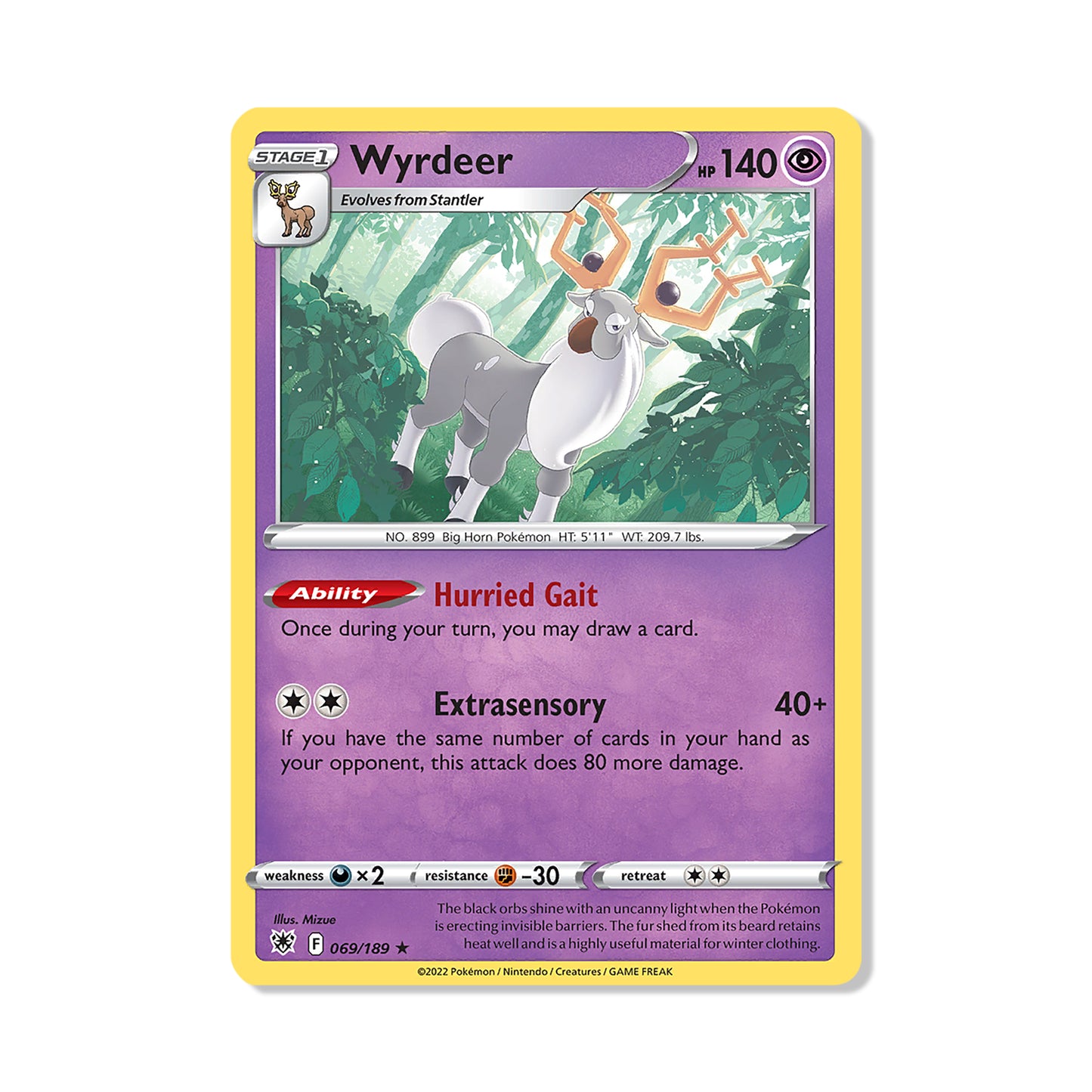 Wyrdeer Pokémon Pokémon Astral Radiance - Normal kaart | Engels