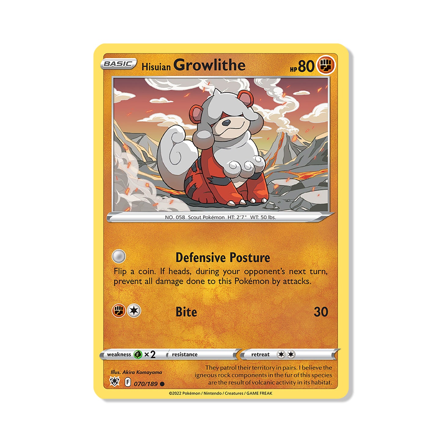 Hisuian Growlithe Pokémon Pokémon Astral Radiance - Normal kaart | Engels