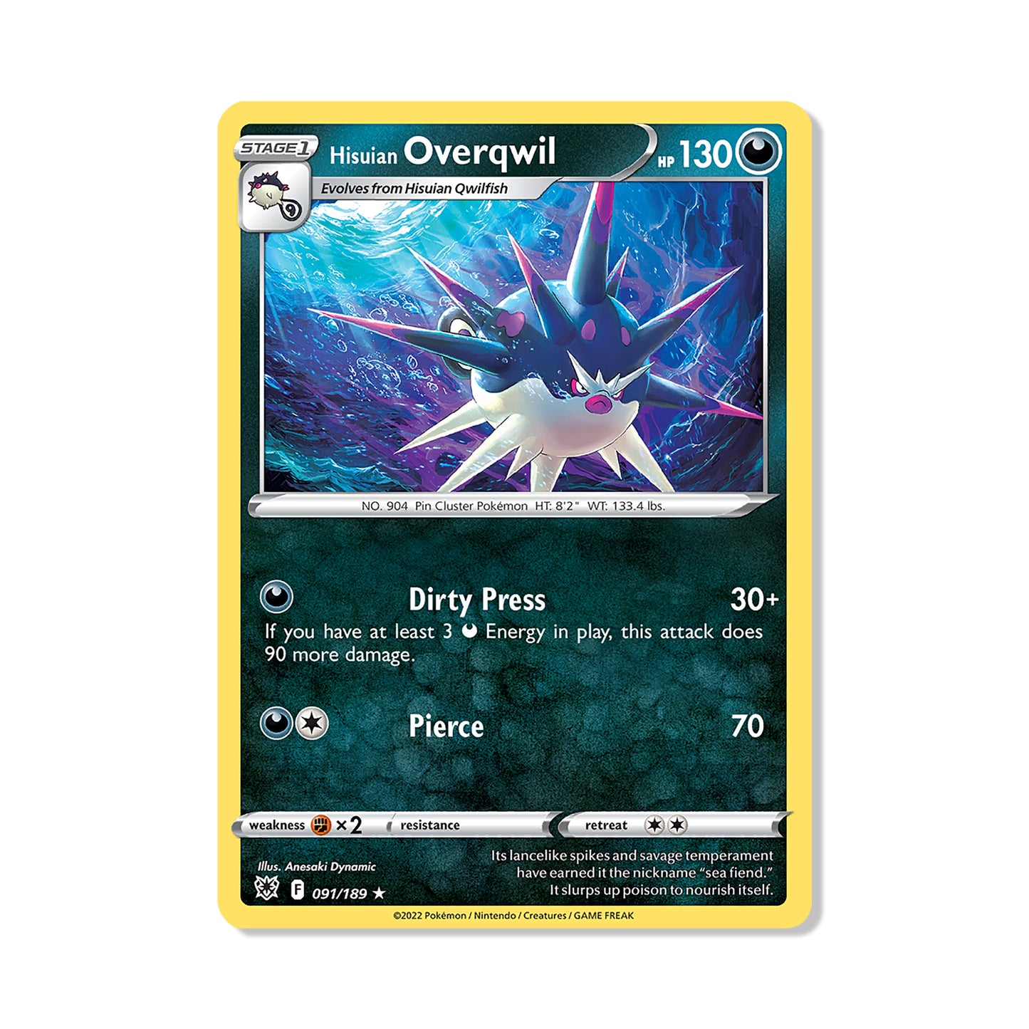 Hisuian Overqwil Pokémon Pokémon Astral Radiance - Normal kaart | Engels