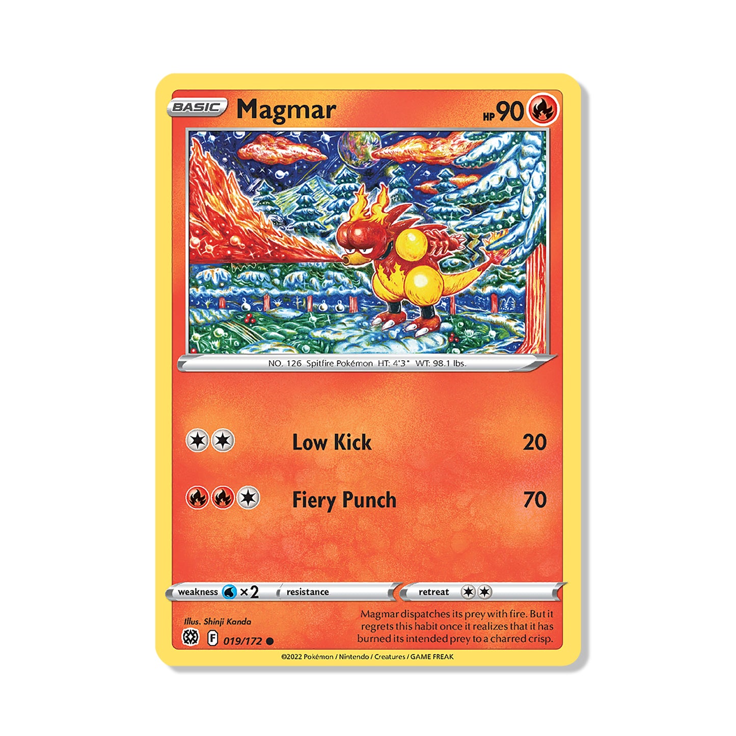 Magmar Pokémon Sword & Shield Brilliant Stars - reverse Holo kaart | Engels