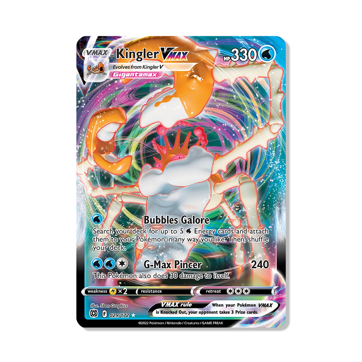 Kingler VMAX Pokémon Sword & Shield Brilliant Stars - Full Art kaart | Engels