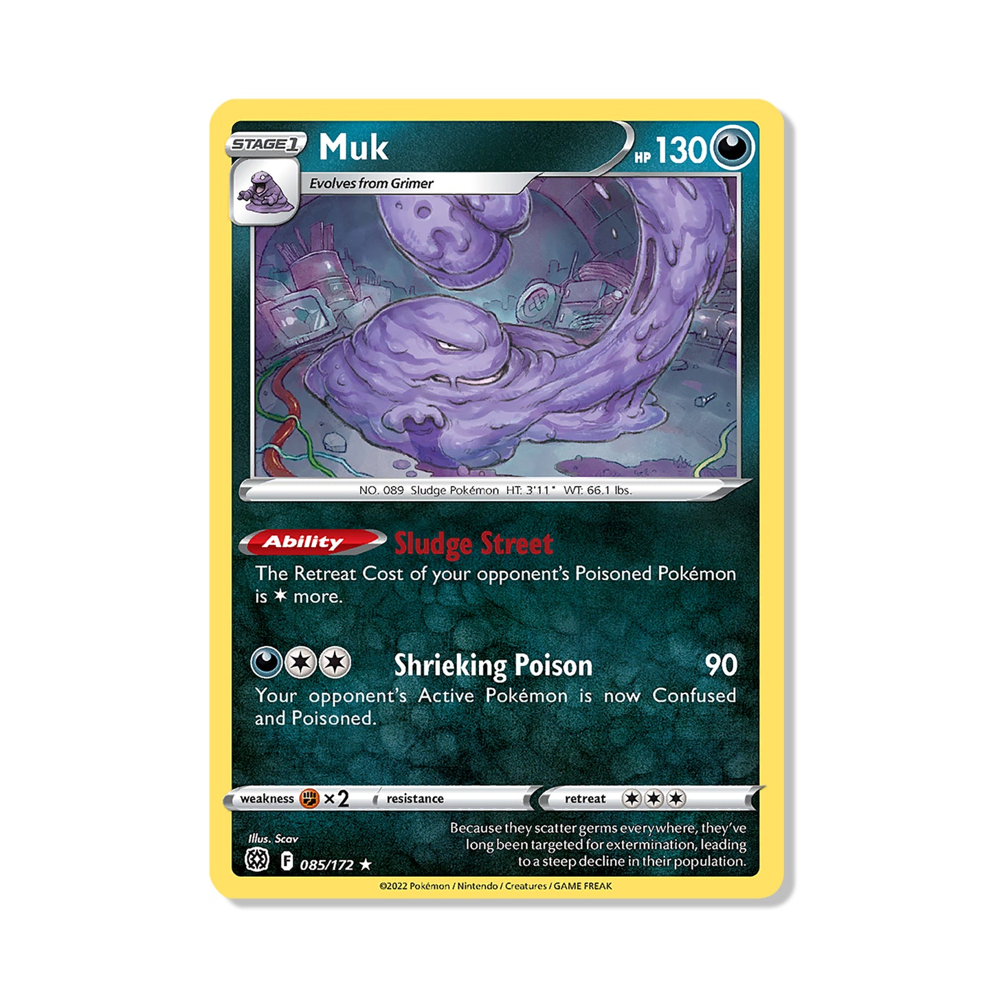 Muk Pokémon Sword & Shield Brilliant Stars - Normal kaart | Engels