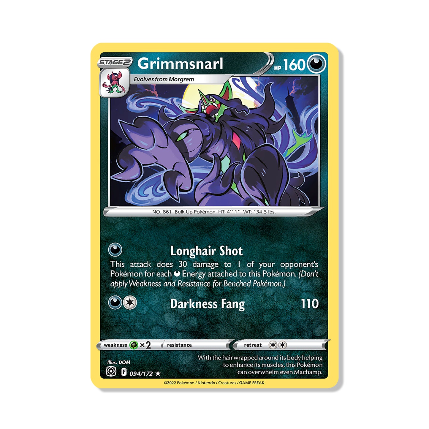 Grimmsnarl Pokémon Sword & Shield Brilliant Stars - Normal kaart | Engels