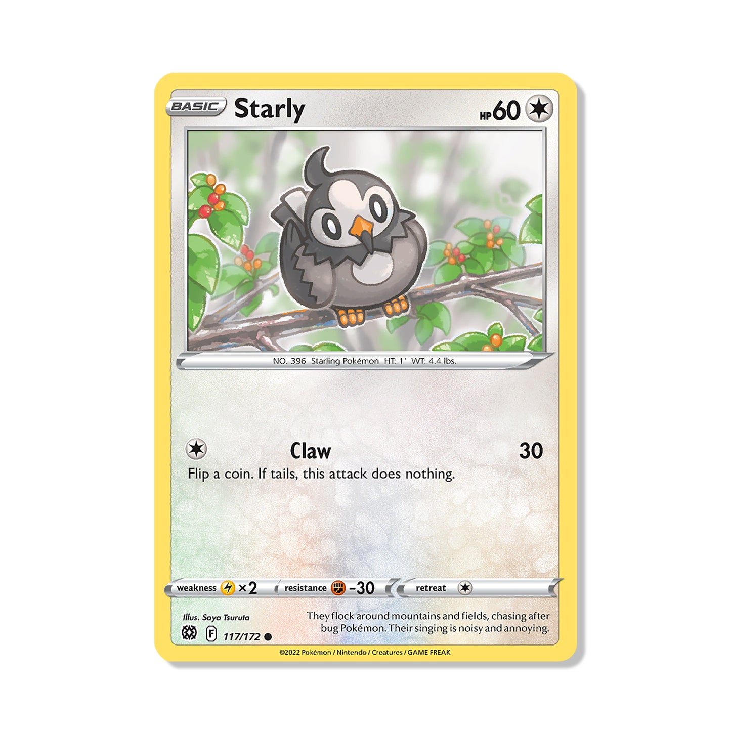 Starly Pokémon Sword & Shield Brilliant Stars - Reverse Holo kaart | Engels