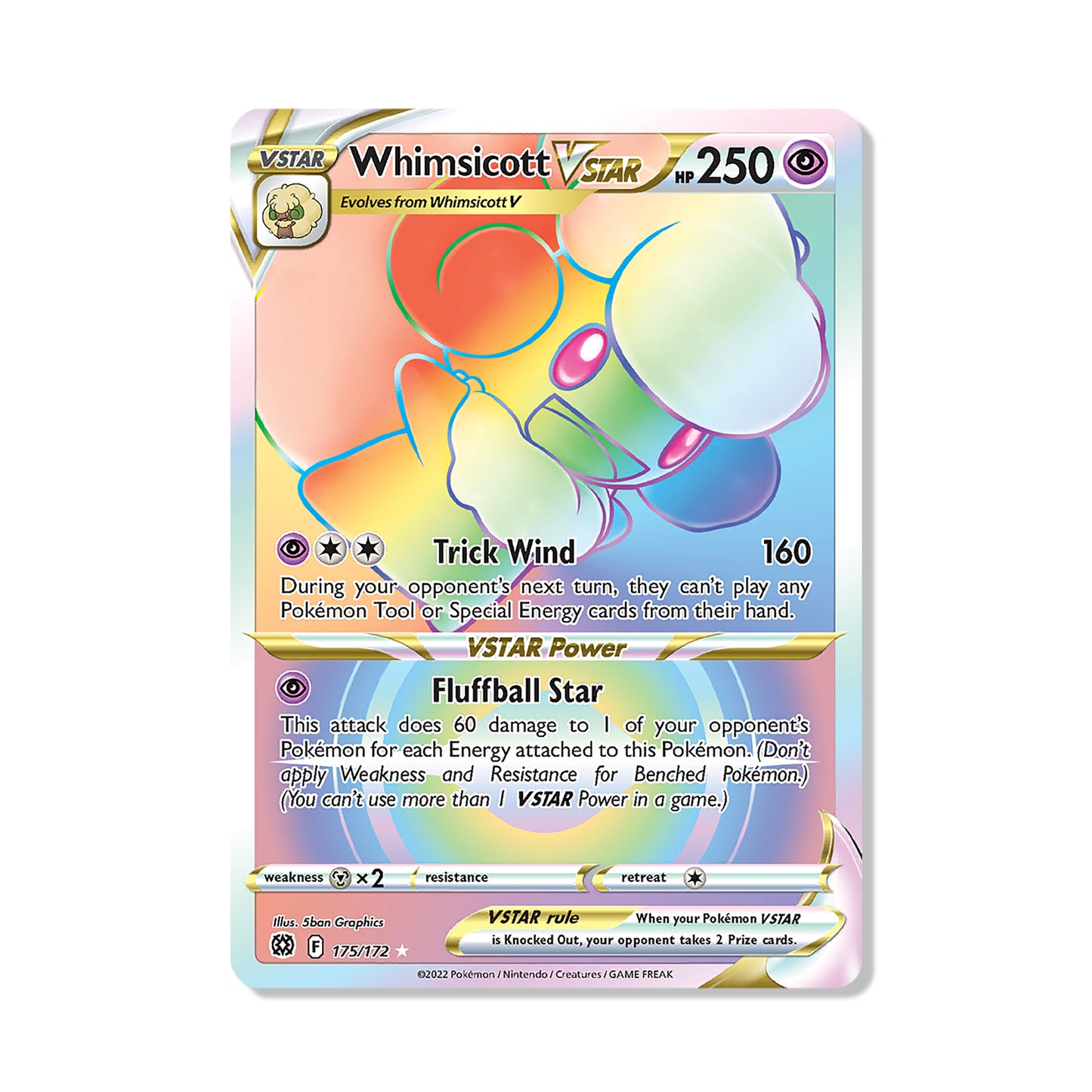 Whimsicott VSTAR Pokémon Sword & Shield Brilliant Stars - Full Art kaart | Engels
