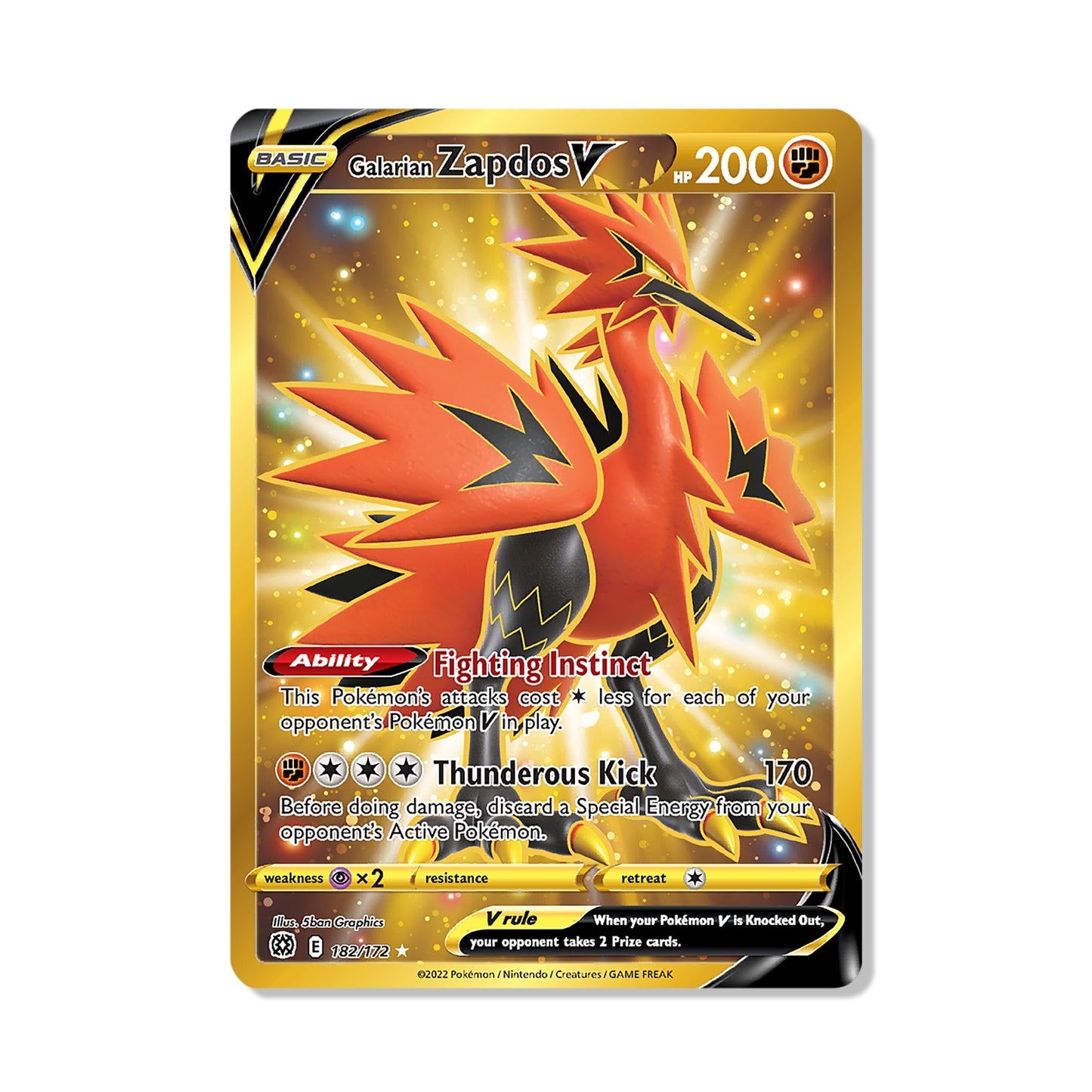 Galarian Zapdos V Pokémon Sword & Shield Brilliant Stars - Full Art kaart | Engels