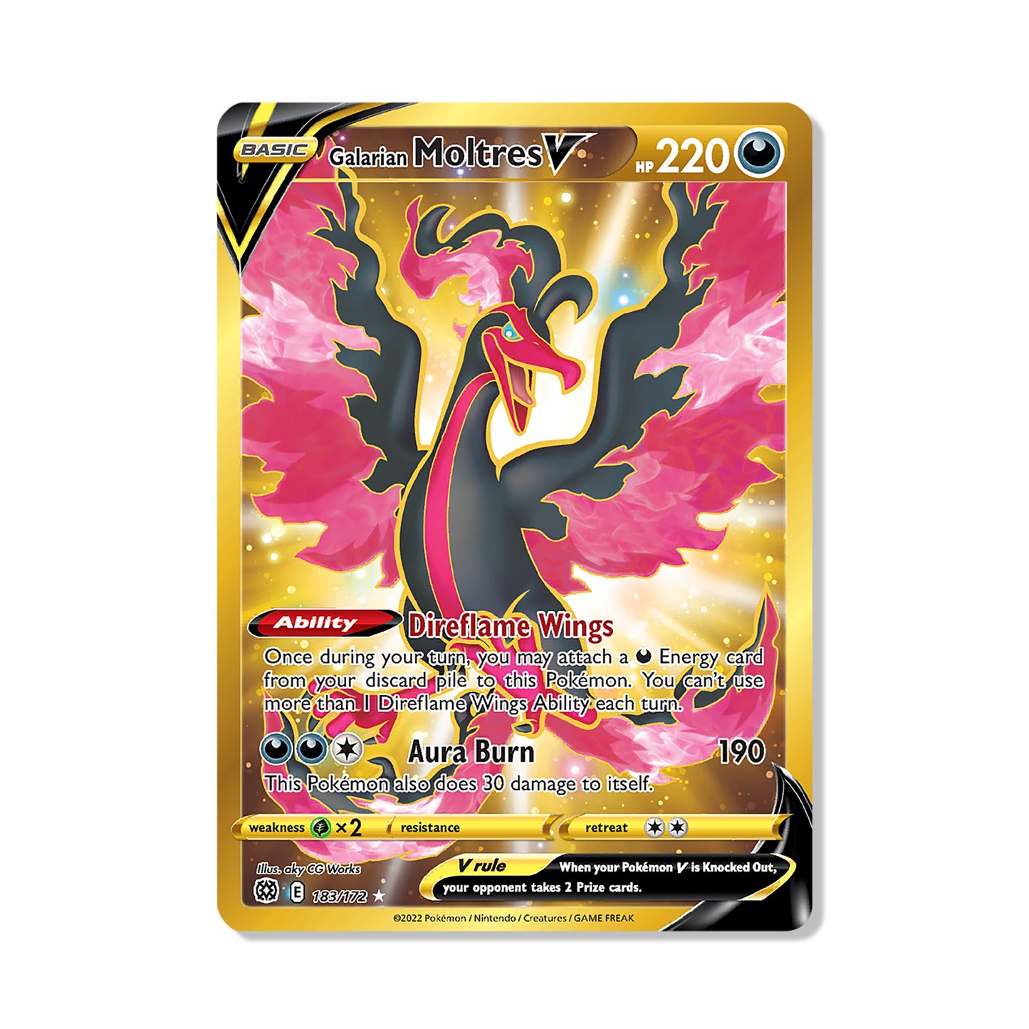 Galarian Moltres V Pokémon Sword & Shield Brilliant Stars - Full Art kaart | Engels