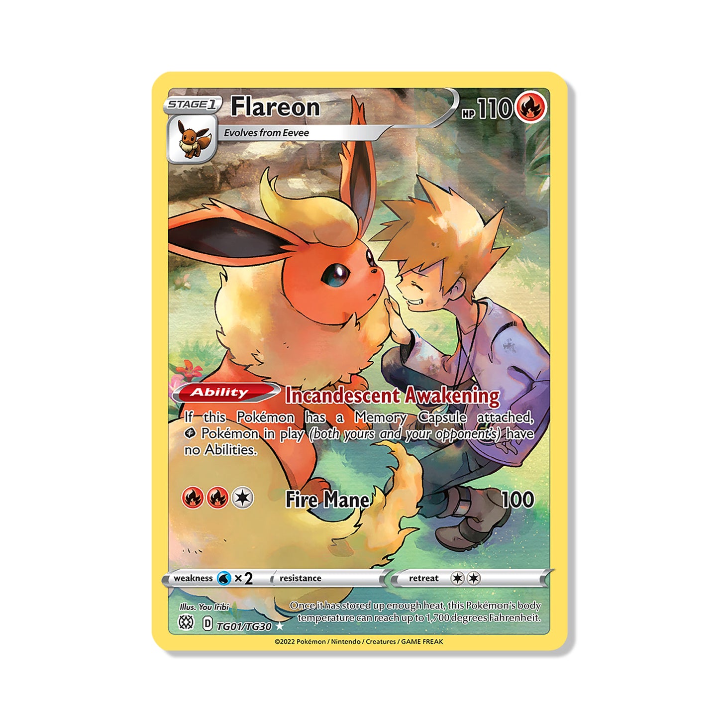 Flareon Pokémon Sword & Shield Brilliant Stars - Full Art kaart | Engels