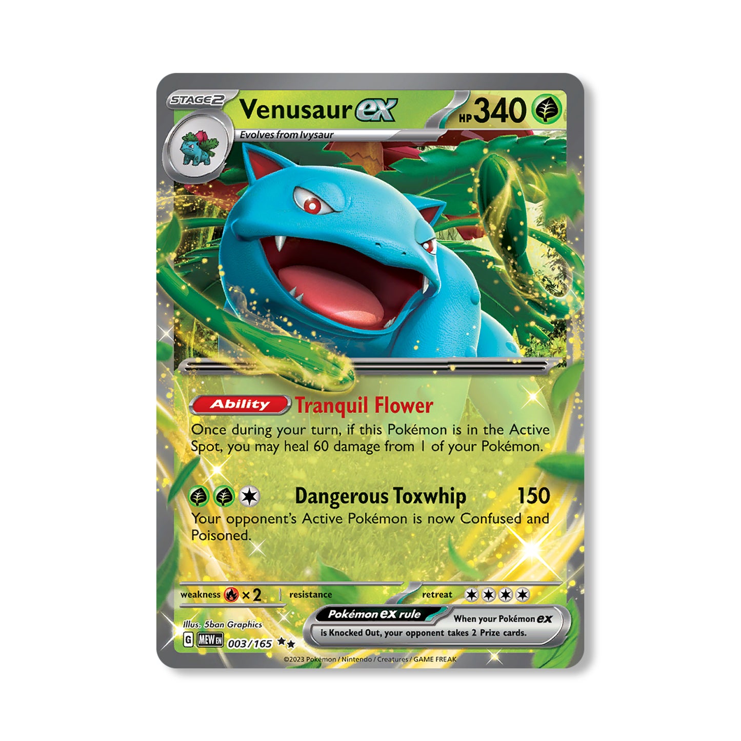 Venusaur Pokémon Scarlet & Violet 155 - ex kaart | Engels