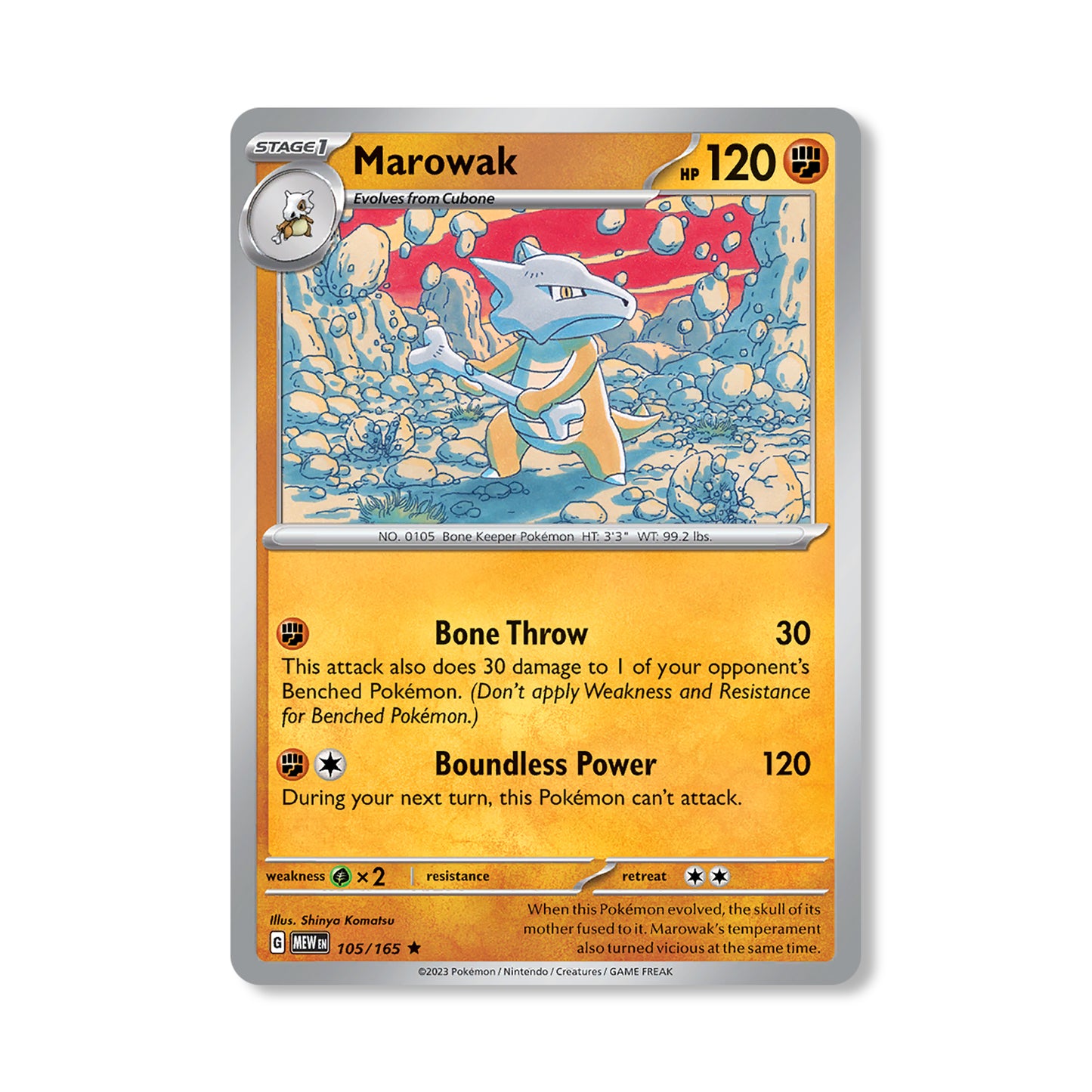 Marowak Pokémon Scarlet & Violet 151 - Reverse Holo kaart | Engels