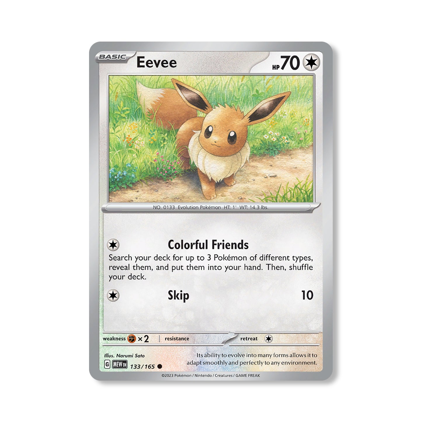 Eevee Pokémon Scarlet & Violet 151 - Normal kaart | Engels