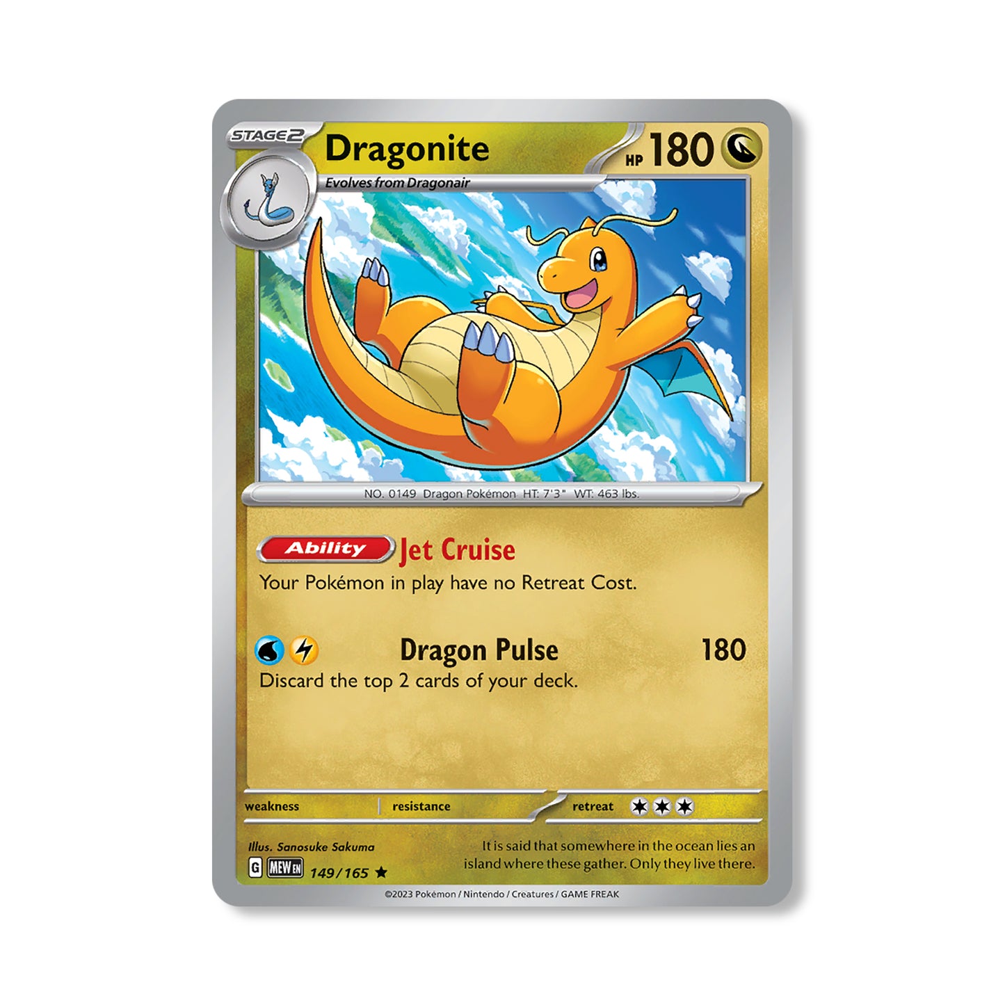 Dragonite Pokémon Scarlet & Violet 151 - Normal kaart | Engels