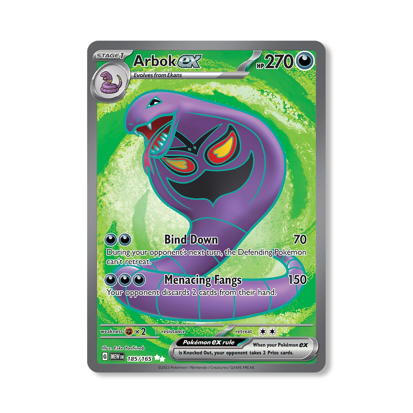 Arbok ex Pokémon Scarlet & Violet 151 - ex kaart | Engels