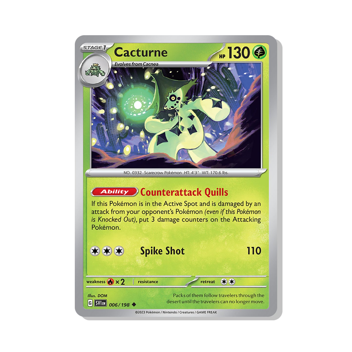 Cacturne Pokémon Scarlet & Violet - Normal kaart | Engels