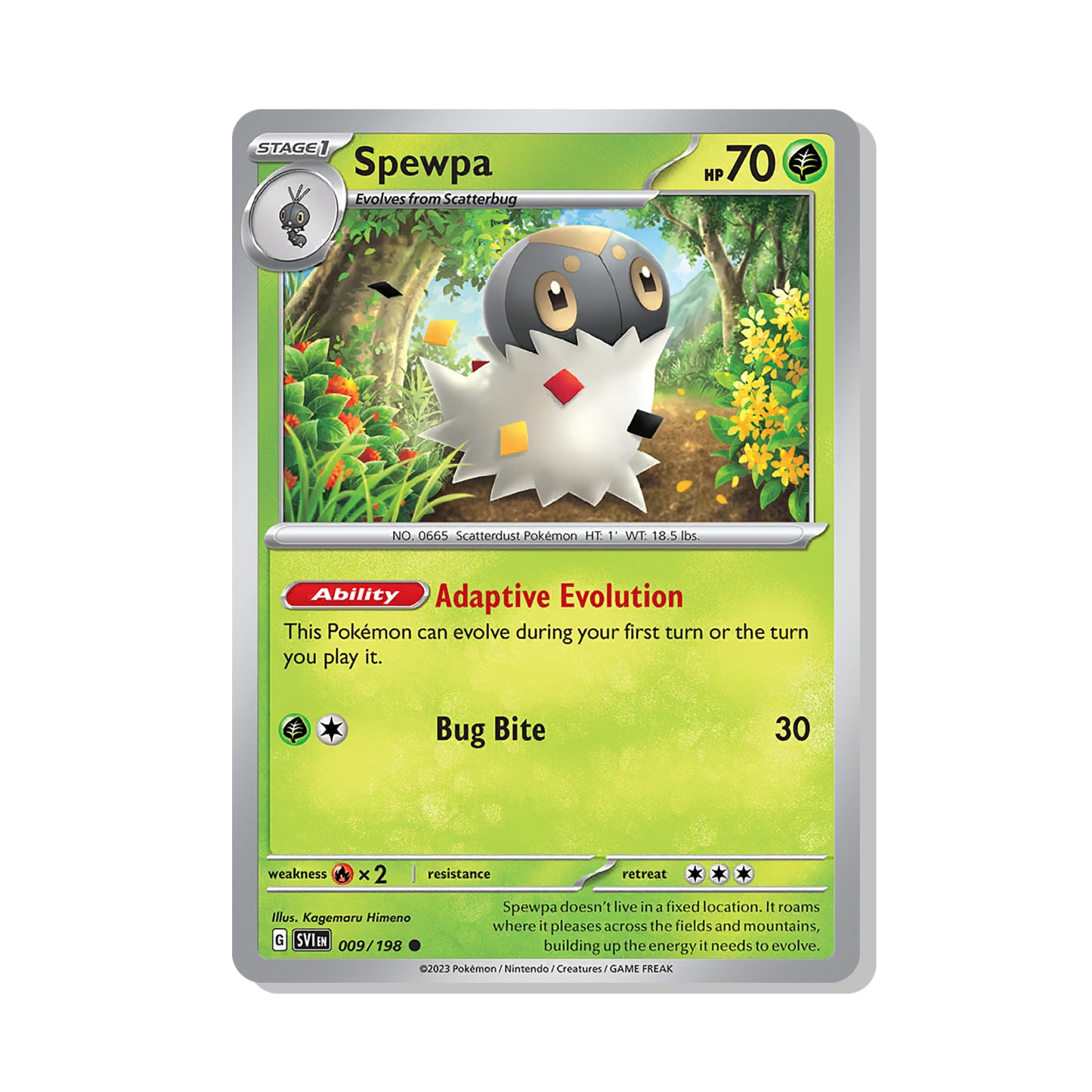 Spewpa Pokémon Scarlet & Violet - Normal kaart | Engels