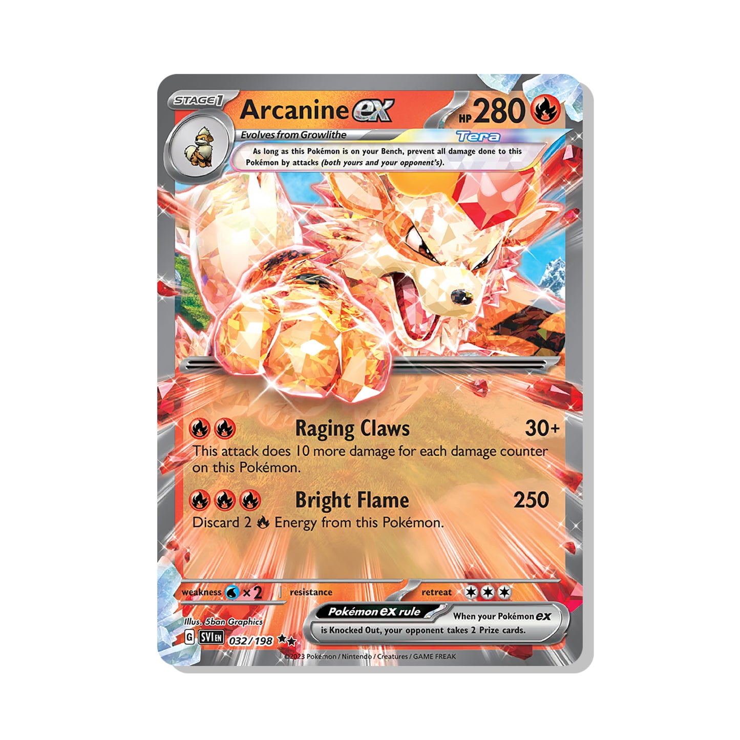 Arcanine ex Pokémon Scarlet & Violet - Full art kaart | Engels