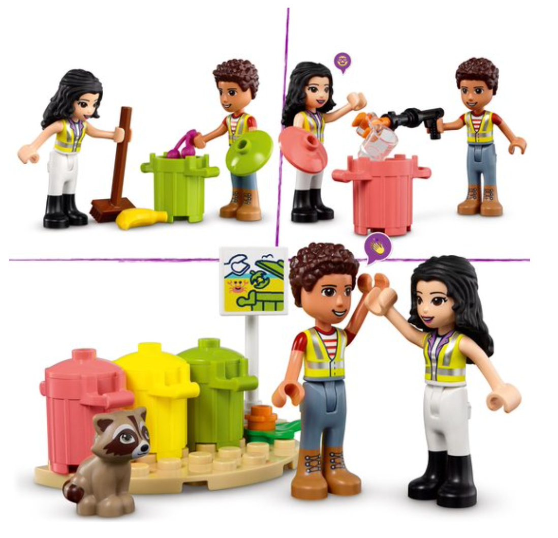 LEGO 41712 Friends Recycle vrachtwagen Set met Vuilniswagen, Afvalcontainers en Minipoppetjes, Educatief Speelgoed voor Kinderen vanaf 6 Jaar