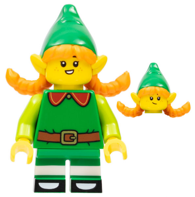 Minifig col402 - Holiday Elf, Series 23 (Minifigure Only without Stand and Accessories)
