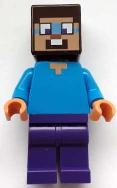 Minifig min160 - Steve - Dark Purple Legs, Dark Azure Around Eyes