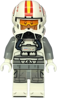 Lego Star Wars Clone Trooper Pilot (Phase 2) - Light Bluish Gray Arms, Nougat Head