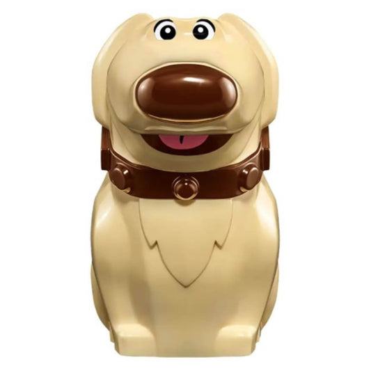 Tan Dog, Golden Retriever Dug with Molded Dark Brown Collar and Nose and Printed Eyes and Mouth Pattern