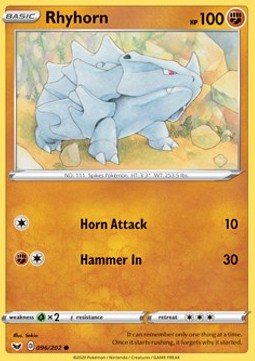 Rhyhorn - Sword & Shield (Common) [SSH-96]