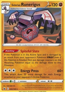 Galarian Runerigus - Chilling Reign (Holo Rare) [CRE-083]
