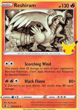 Reshiram - Celebrations (Holo Rare) [CEL-002]