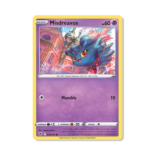 Misdreavus Pokémon Pokémon Astral Radiance - Normal kaart | Engels