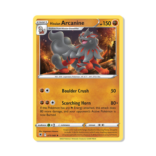 Hisuian Arcanine Pokémon Pokémon Astral Radiance - Normal kaart | Engels