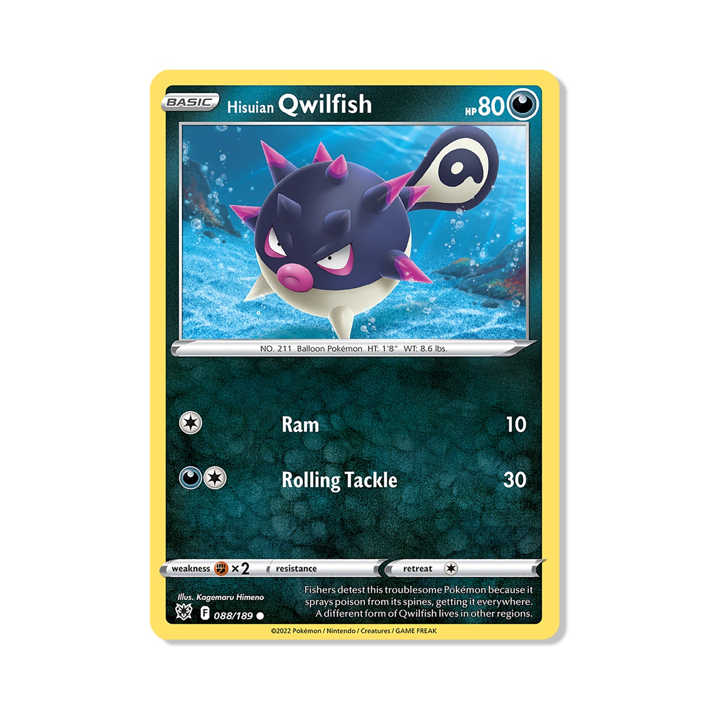 Hisuian Qwilfish Pokémon Pokémon Astral Radiance - Normal kaart | Engels