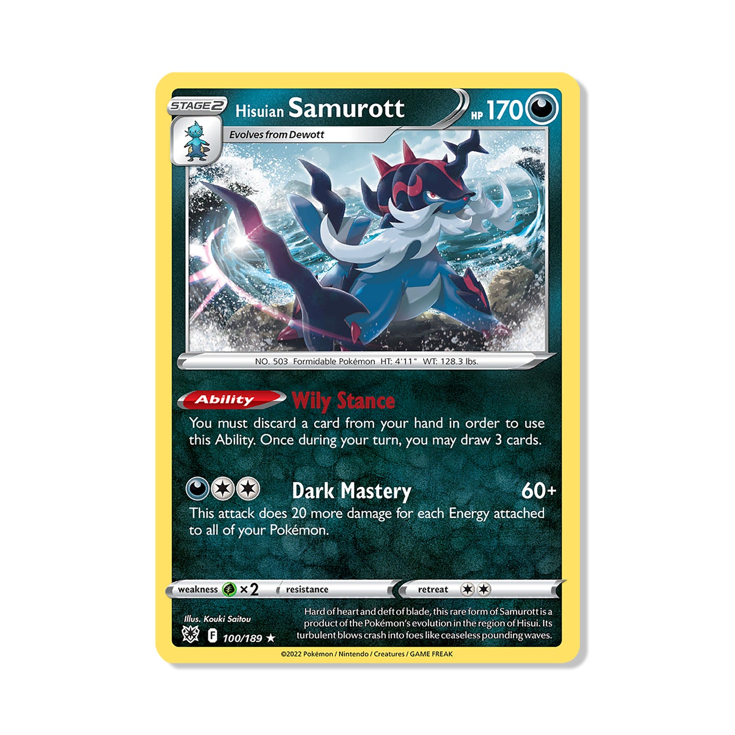 Hisuian Samurott Pokémon Pokémon Astral Radiance - Holo kaart | Engels