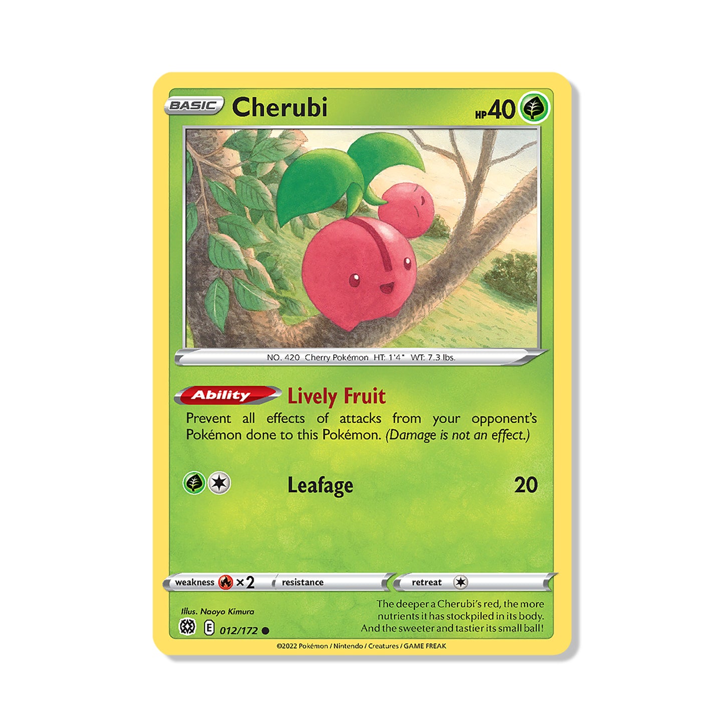 Cherubi Pokémon Sword & Shield Brilliant Stars - Normal kaart | Engels
