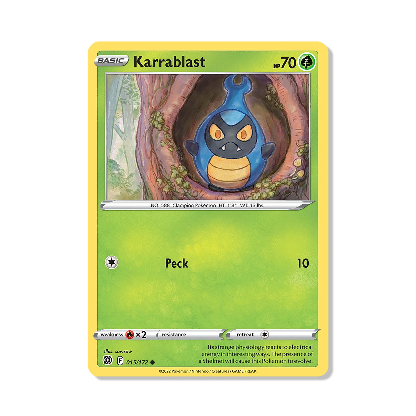 Karrablast Pokémon Sword & Shield Brilliant Stars - Reverse Holo kaart | Engels