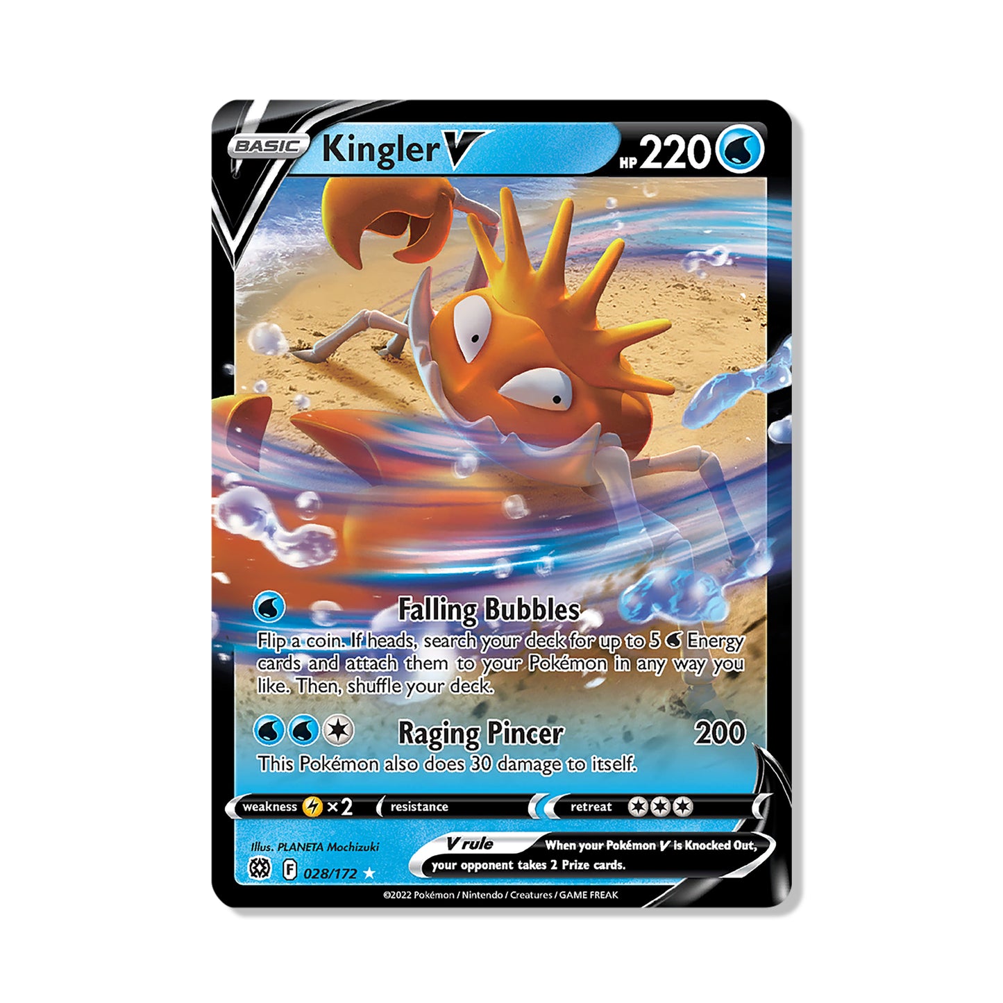Kingler V Pokémon Sword & Shield Brilliant Stars - Full Art kaart | Engels