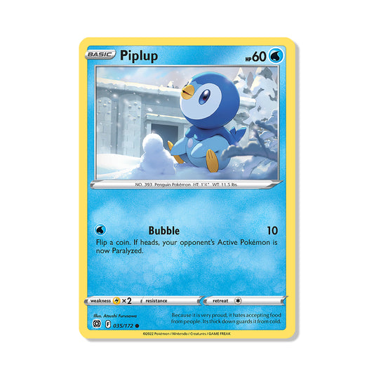 Piplup Pokémon Sword & Shield Brilliant Stars - Reverse Holo kaart | Engels