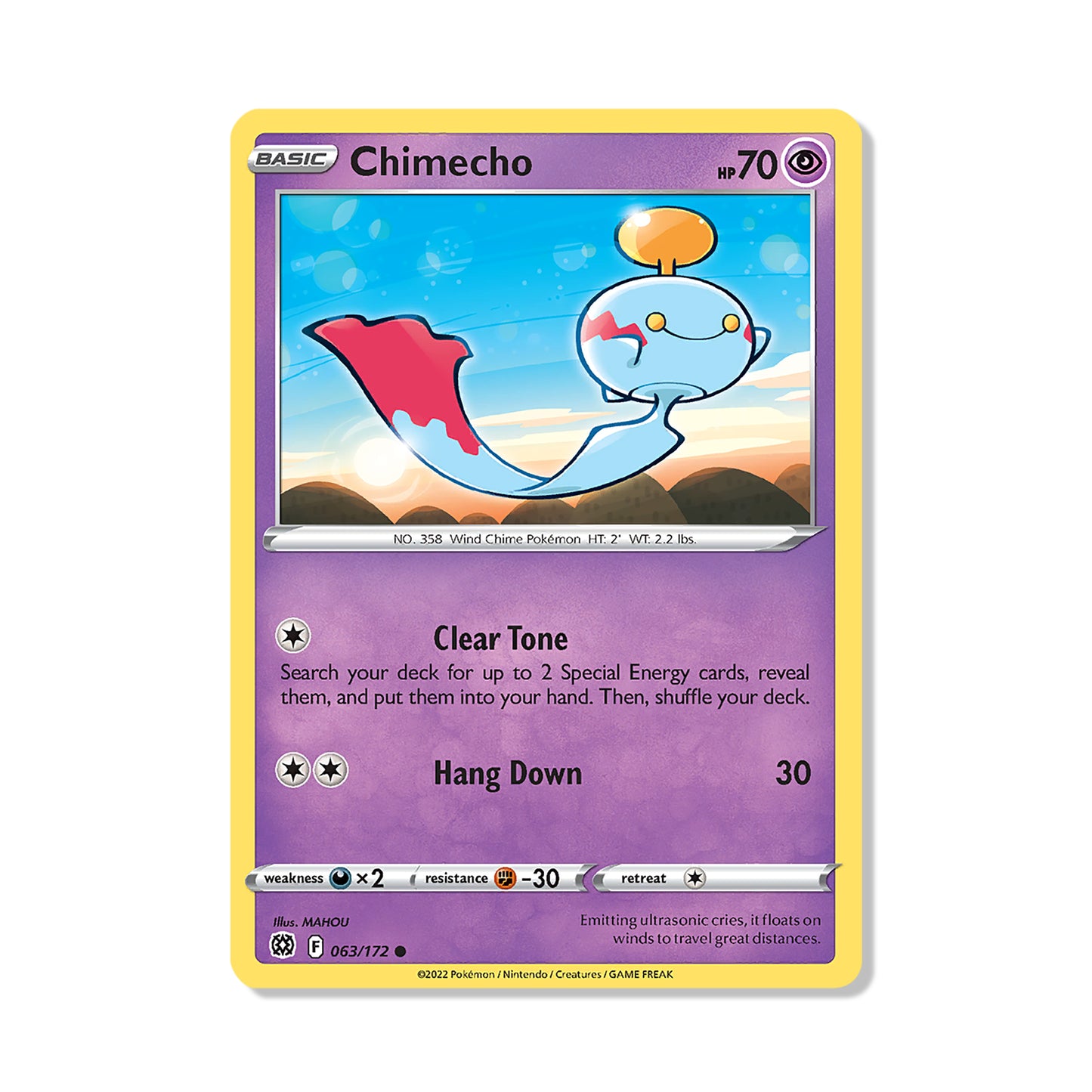 Chimecho Pokémon Sword & Shield Brilliant Stars - Reverse Holo kaart | Engels