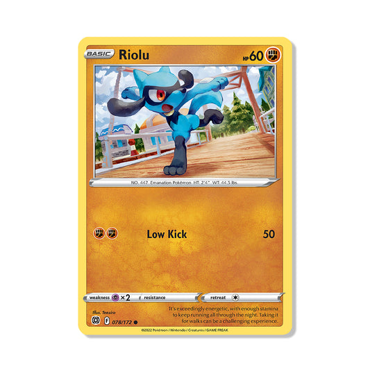 Riolu Pokémon Sword & Shield Brilliant Stars - Reverse Holo kaart | Engels