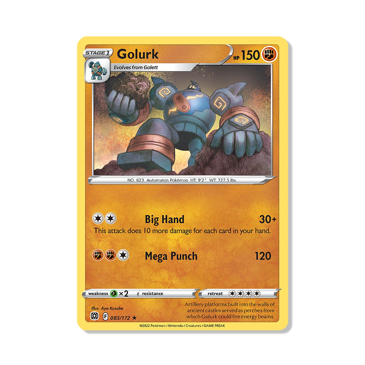 Golurk Pokémon Sword & Shield Brilliant Stars - Reverse Holo kaart | Engels