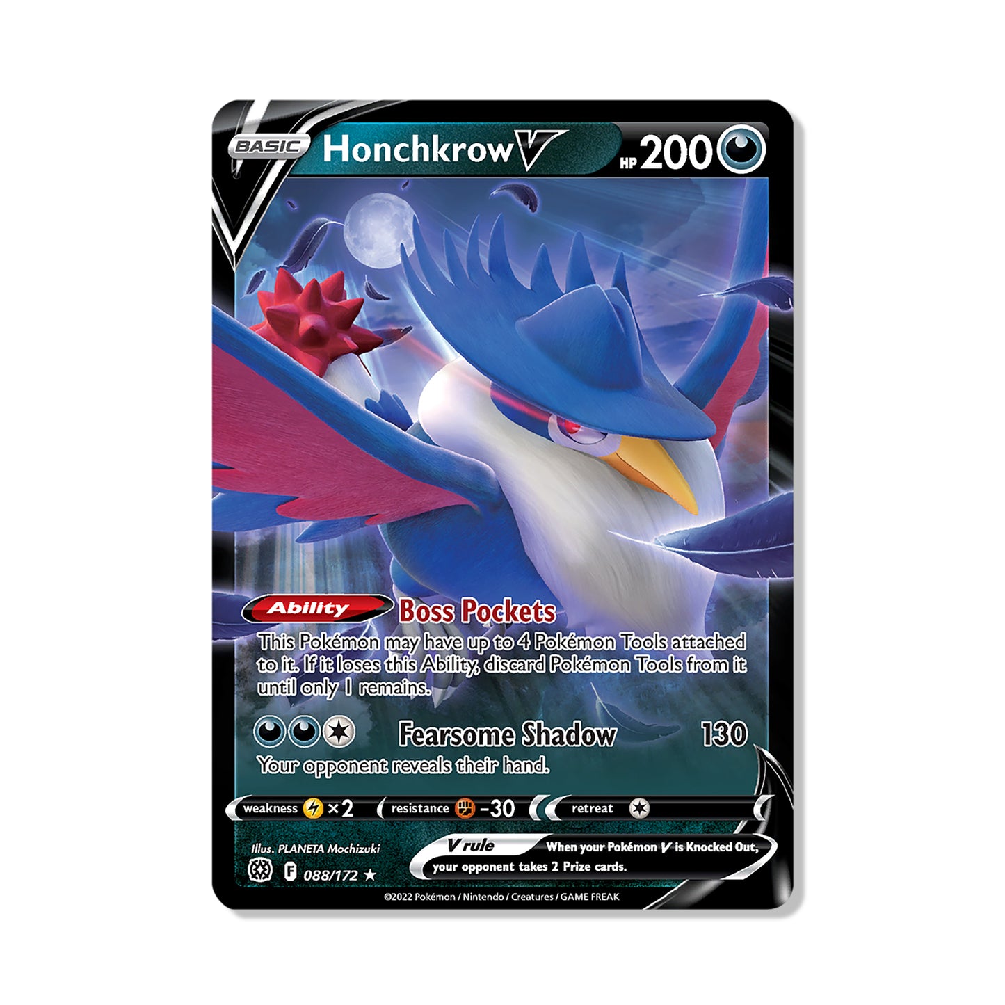 Honchkrow V Pokémon Sword & Shield Brilliant Stars - Full Art kaart | Engels