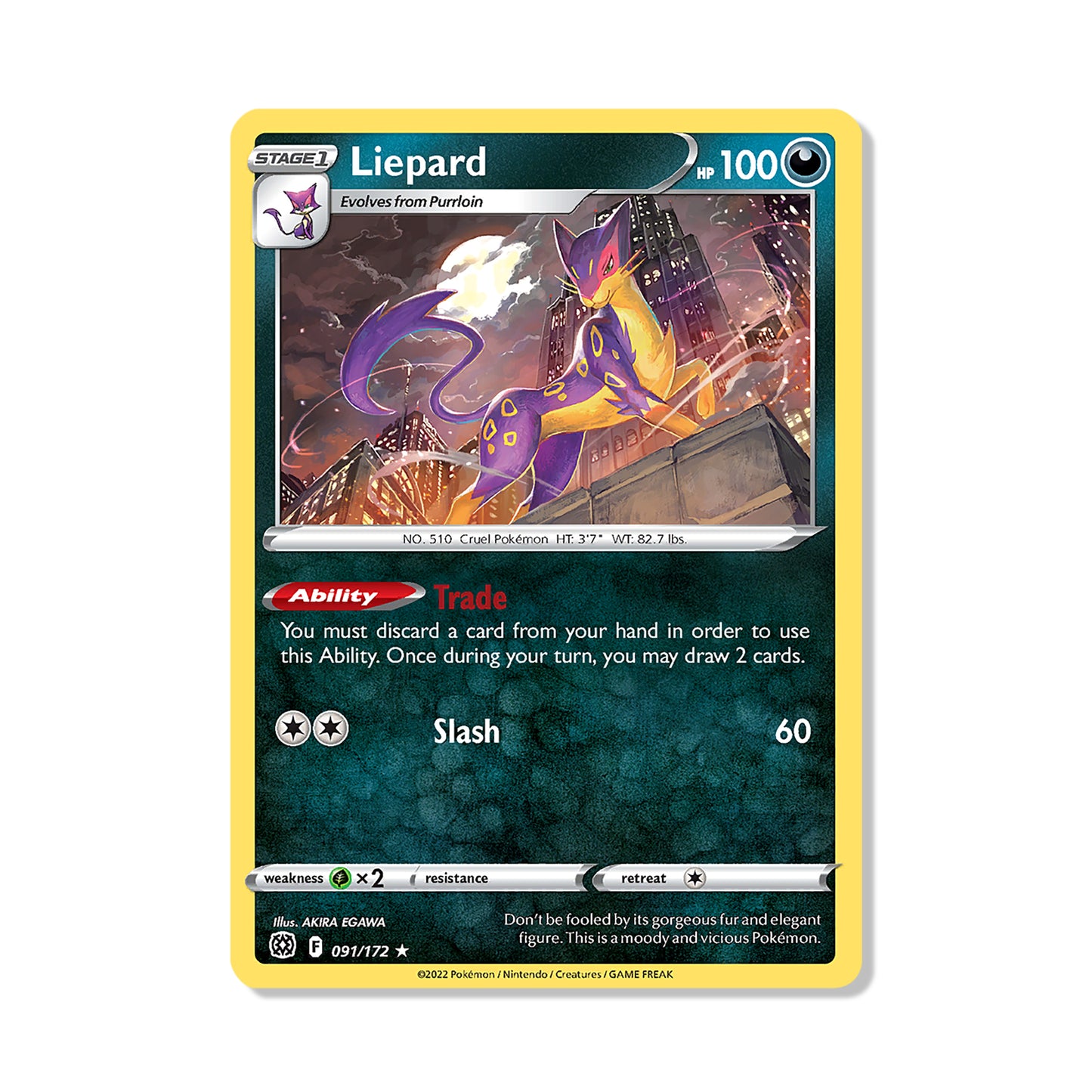 Liepard Pokémon Sword & Shield Brilliant Stars - Normal kaart | Engels