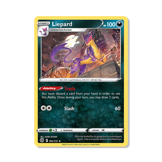 Liepard Pokémon Sword & Shield Brilliant Stars - Reverse Holo kaart | Engels