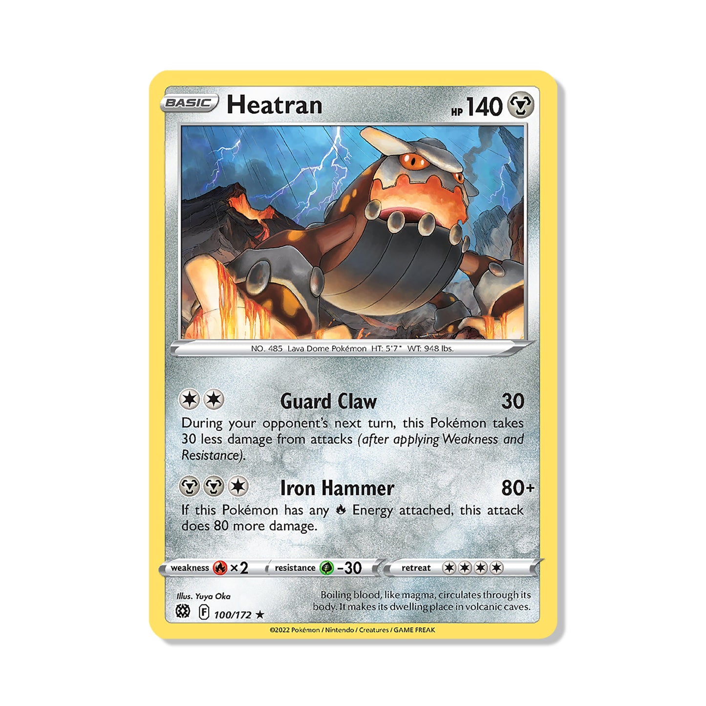 Heatran Pokémon Sword & Shield Brilliant Stars - Reverse Holo kaart | Engels