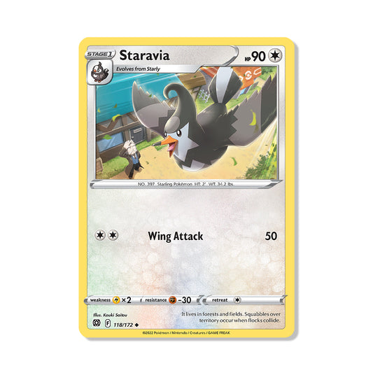 Staravia Pokémon Sword & Shield Brilliant Stars - Reverse Holo kaart | Engels