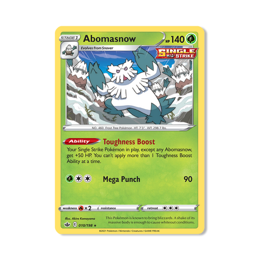 Abomasnow Pokémon Pokémon Chilling Reign - Reverse Holo kaart | Engels