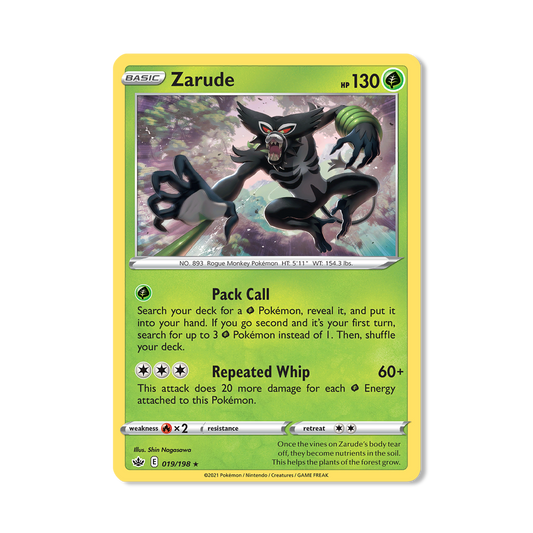 Zarude Pokémon Pokémon Chilling Reign - Reverse Holo kaart | Engels