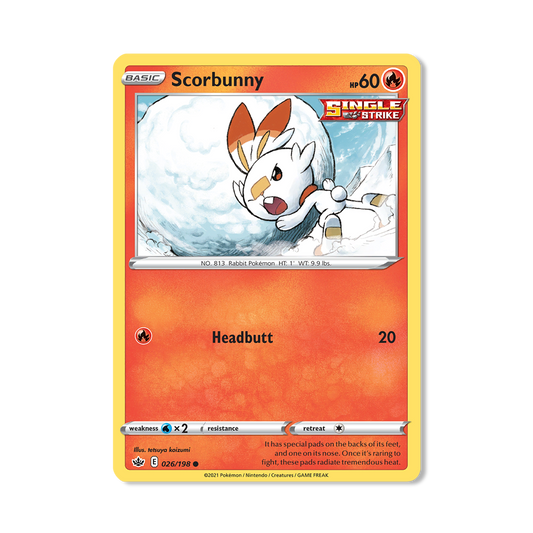 Scorbunny Pokémon Pokémon Chilling Reign - Reverse Holo kaart | Engels