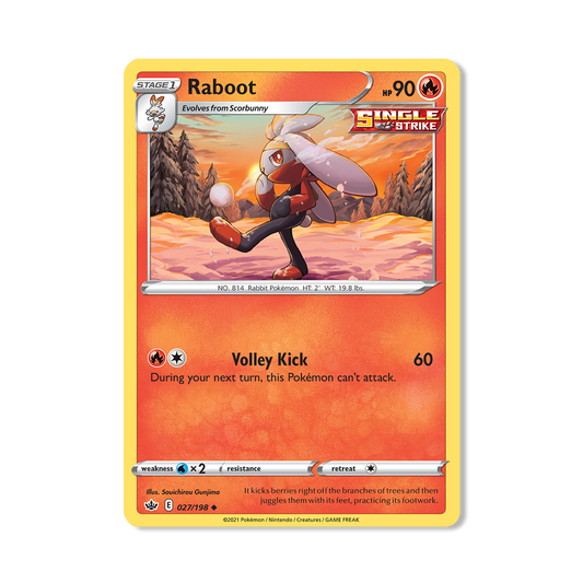 Raboot Pokémon Pokémon Chilling Reign - Reverse Holo kaart | Engels